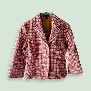 EXPRESS Women’s Pink & Brown Blazer Jacket Fully Lined Size 8